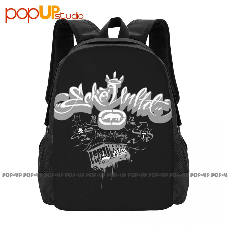 Ecko_Unltd Graphic Backpack Large Capacity School Softback Shopping Bag