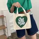 Eco Cotton Daily Handbag Lovely Fresh Plush Love Portable Canvas Bag