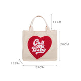 Eco Cotton Daily Handbag Lovely Fresh Plush Love Portable Canvas Bag