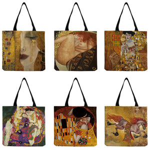 Eco Friendly Art Women Oil Outdoor Handbag Shopper Bag High Capacity Tote Bag
