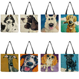Eco Friendly Cartoon Print Dog Tote Bag for Women