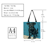 Eco Friendly Cartoon Print Dog Tote Bag for Women