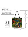 Eco Friendly Foldable Large Capacity Shopping Bag Cartoon Parrot Tote Bag