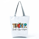 Eco Friendly School Teacher Gift Tote Bag Women's Shoulder Shopper Bag