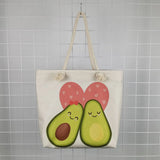 Avocado Print Eco Fruit Shopping Bag Beach Tote Shoulder Bag