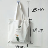 Flowers Printed Canvas Shoulder Bag for Women