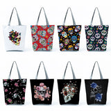 Eco Reusable Shopping Bags Floral Shoulder Bag Halloween Gift