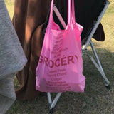 Reusable Rose Pink Cotton Shoulder Bag for Women
