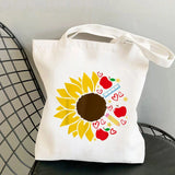 Rainbow Teacher Eco Shoulder Bag Canvas Shopping Tote Large Ladies Travel Bag