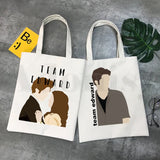 90s Graphic Shoulder Bag Women Canvas Casual Shopping Girls Handbag