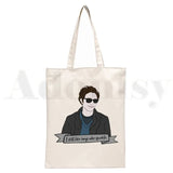 90s Graphic Shoulder Bag Women Canvas Casual Shopping Girls Handbag