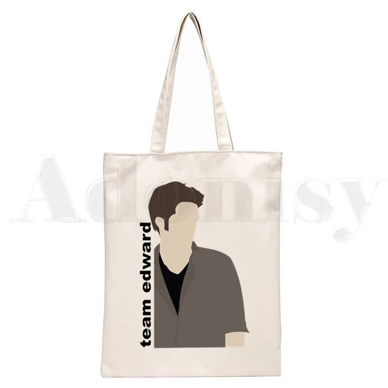 90s Graphic Shoulder Bag Women Canvas Casual Shopping Girls Handbag