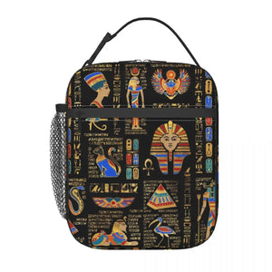 Egyptian Hieroglyphs & Deities Lunch Box - Insulated Bag for Kids