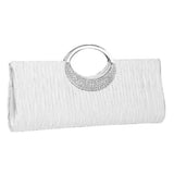 Women Rhinestone Satin Evening Bag Clutch Handbag for Party