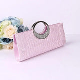 Women Rhinestone Satin Evening Bag Clutch Handbag for Party