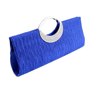 Women Rhinestone Satin Evening Bag Clutch Handbag for Party