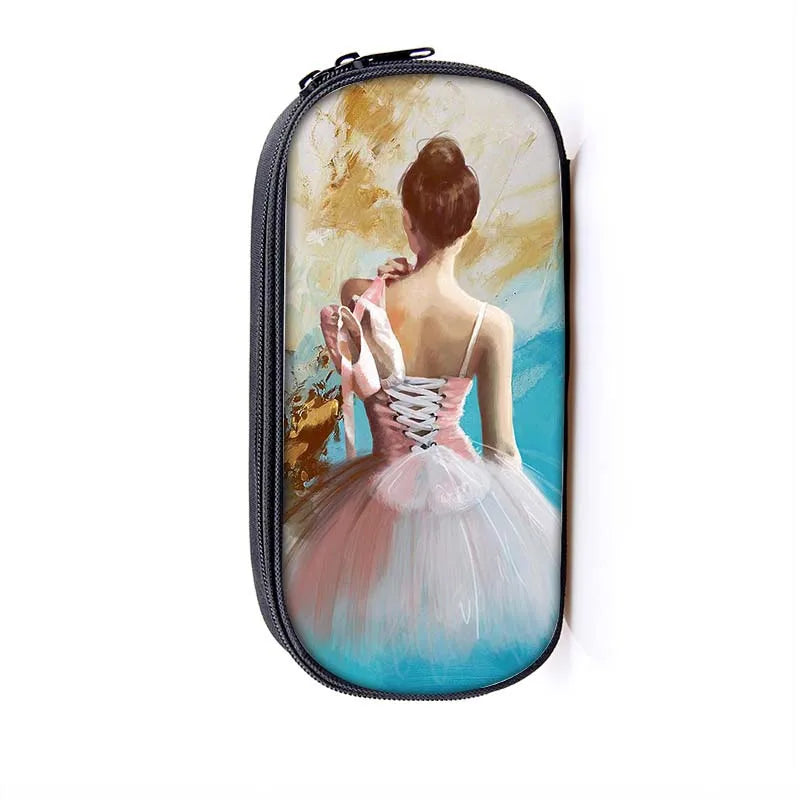 Ballet Dancing Girls Pencil Holder School Case Kids Gift