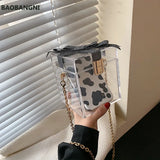 Bow Pvc Handbag Acrylic Metal Chains Box Party Bags