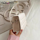 Checkered Printing Shoulder Bags Flap Messenger Bags Female PU Leather