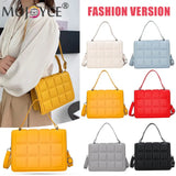 Checkered Printing Shoulder Bags Flap Messenger Bags Female PU Leather