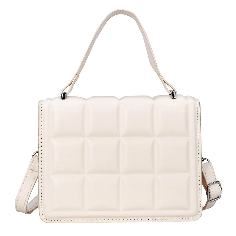 Checkered Printing Shoulder Bags Flap Messenger Bags Female PU Leather