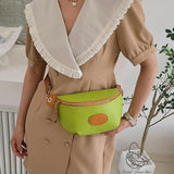 Contrast Colour PU Leather Waist Bags For Women Fanny Packs Female Waist Pack