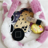 Love Pattern Plush Tote Handbag Large Capacity Shoulder Bag