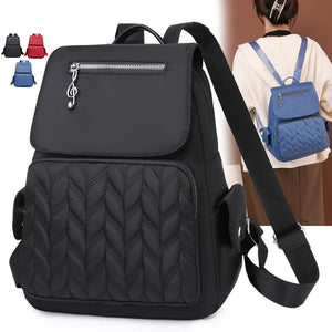 Diamond Lattice Oxford Backpack for Women Embroidery Threads Female Travel Bag