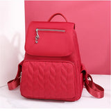 Diamond Lattice Oxford Backpack for Women Embroidery Threads Female Travel Bag