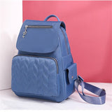 Diamond Lattice Oxford Backpack for Women Embroidery Threads Female Travel Bag
