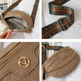 Diamond Lattice PU Leather Chain Waist Bag For Women