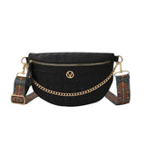 Diamond Lattice PU Leather Chain Waist Bag For Women