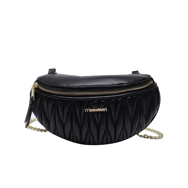 Diamond Lattice Chain Waist Bag for Women