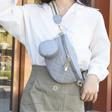 Stylish Diamond Lattice PU Waist Bag with Chain Zipper