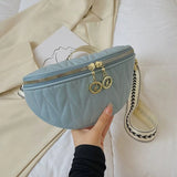 Diamond Lattice Waist Bag Fashion Fanny Pack for Women