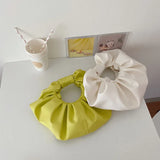 Pleated Shoulder Bags For Women High Pu Leather Cloud Soft Pouch Handbag