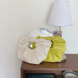Pleated Shoulder Bags For Women High Pu Leather Cloud Soft Pouch Handbag