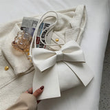 Shoulder Bag Solid Bowknot Handbag Stylish Female Underarm Tote Bag