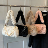 Faux Fur Women's Handbag Soft Plush Shoulder Crossbody Bags Winter Warm