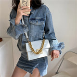 Summer Leather Women's Handbag Lock Chain Shoulder Messenger Bag