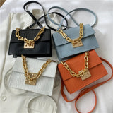 Summer Leather Women's Handbag Lock Chain Shoulder Messenger Bag