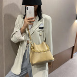 High-quality Leather Women's Tote Bucket Bag