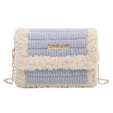 Wool Women's Chain Tote Handbag Shoulder Bag Purses DIY