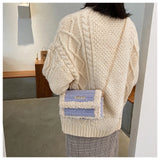 Wool Women's Chain Tote Handbag Shoulder Bag Purses DIY