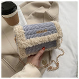 Wool Women's Chain Tote Handbag Shoulder Bag Purses DIY