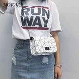 Geometric Printing Shoulder Bag Daily Crossbody Chain Handbag