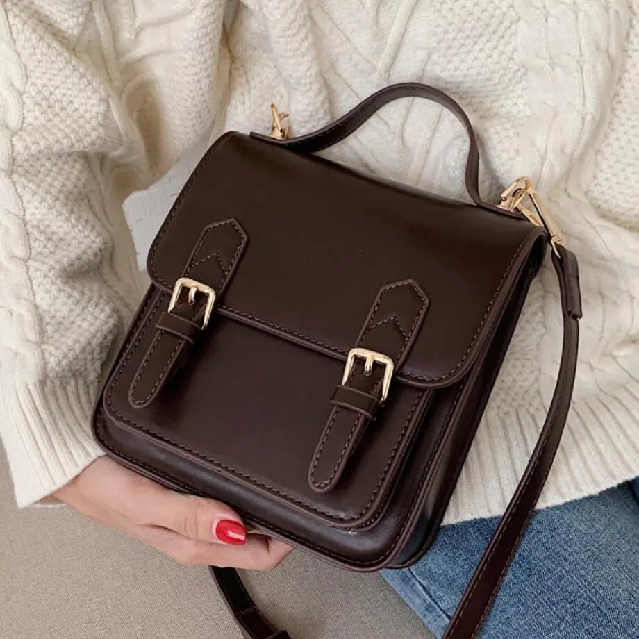 Vintage Shoulder Messenger Bag High PU Leather Women Handbag