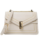 Women's Leather Square Crossbody Bag with Chain Strap