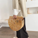 Female Straw Weave Tote Saddle Bag High Women's Handbag Large