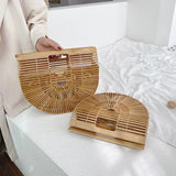 Female Straw Weave Tote Saddle Bag High Women's Handbag Large